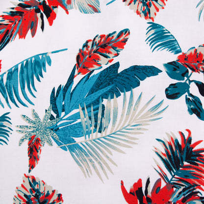 Camisa hawaiana manga corta blanca plus