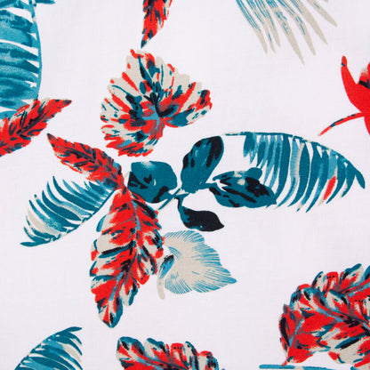 Camisa hawaiana manga corta blanca plus