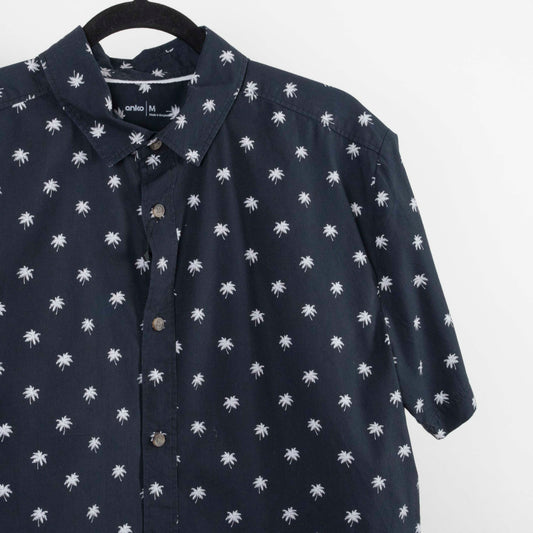 Camisa Hawaiana Negro (M) Anko