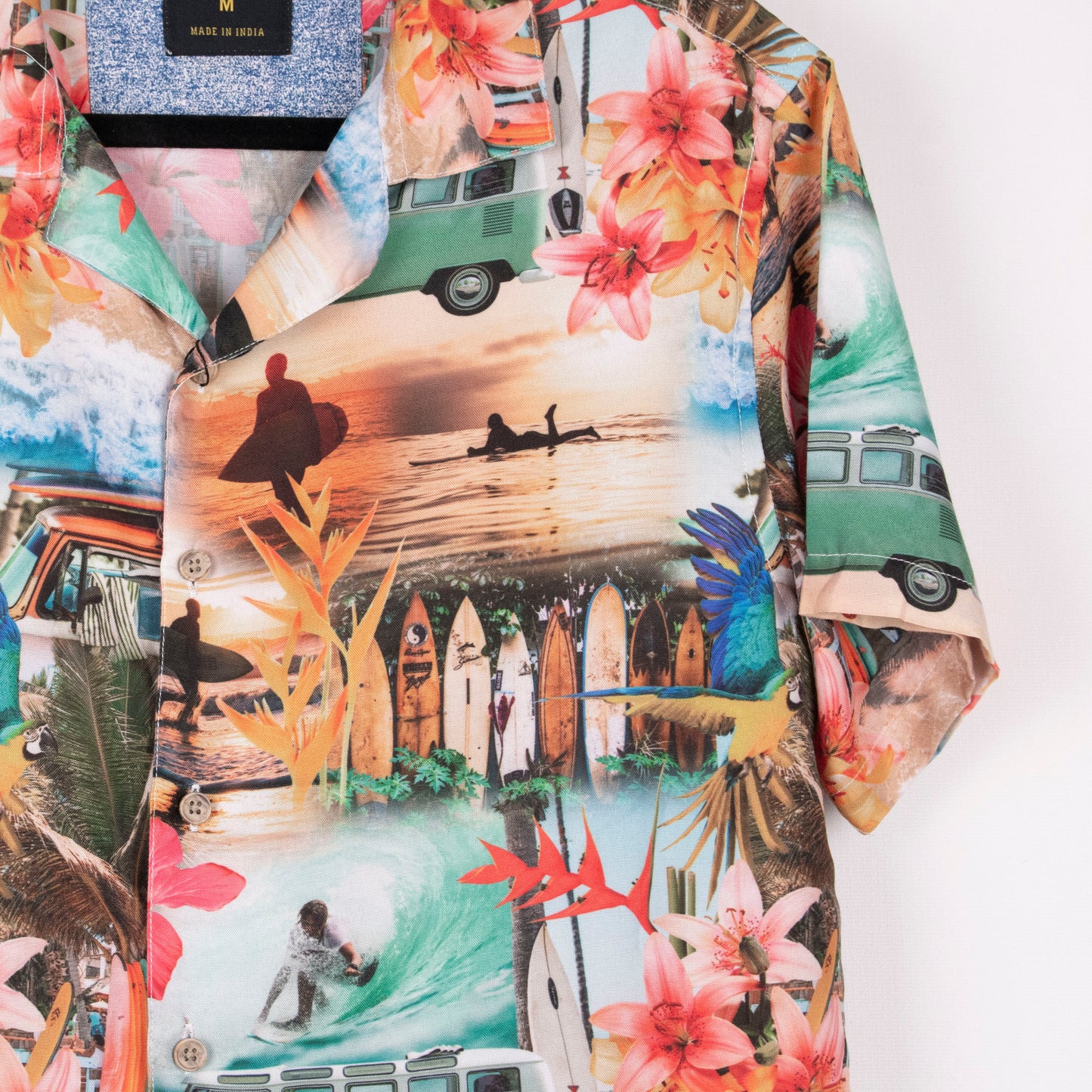 Camisa hawaiana multicolor (M) Eighth Avenue