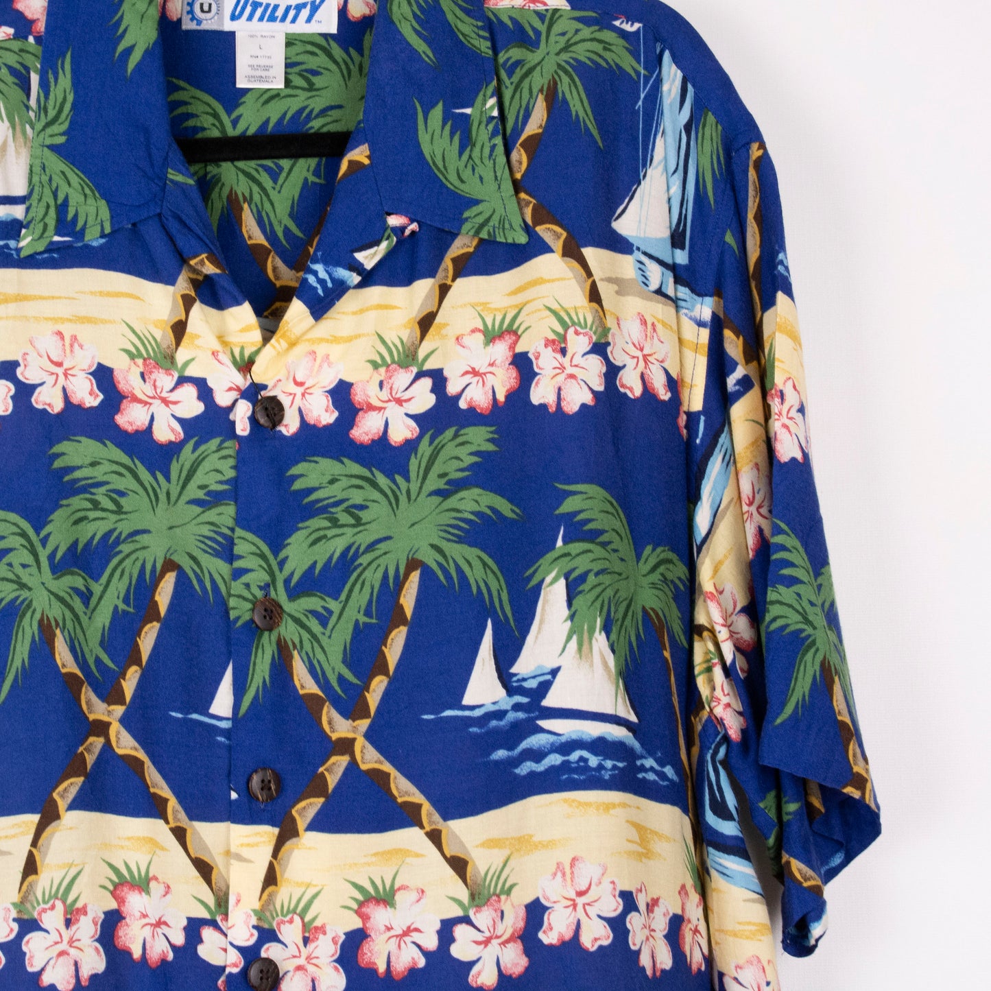Camisa hawaiana azul (L) Utility