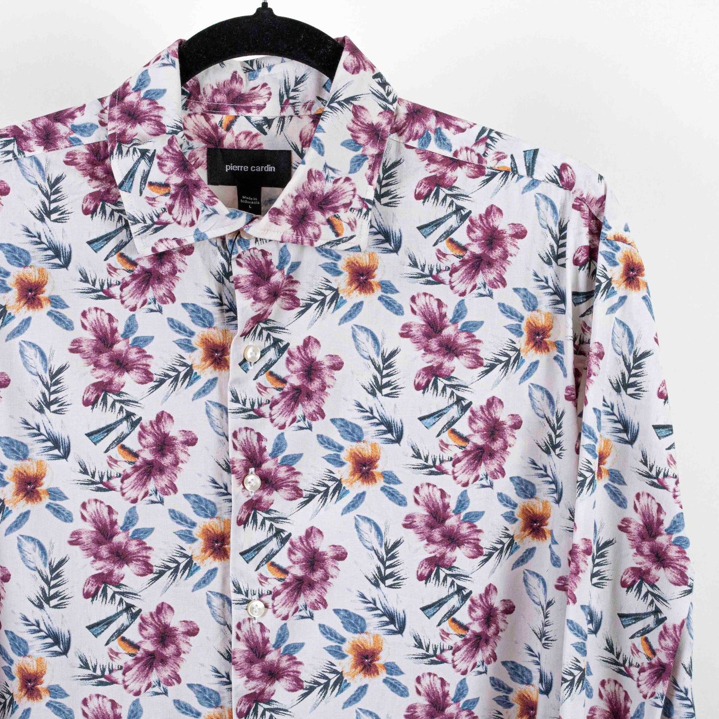 Camisa Hawaiana Blanco (L) Pierre Cardin