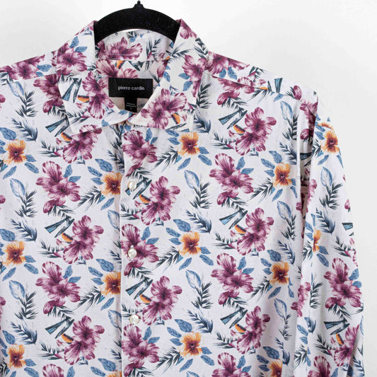 Camisa Hawaiana Blanco (L) Pierre Cardin