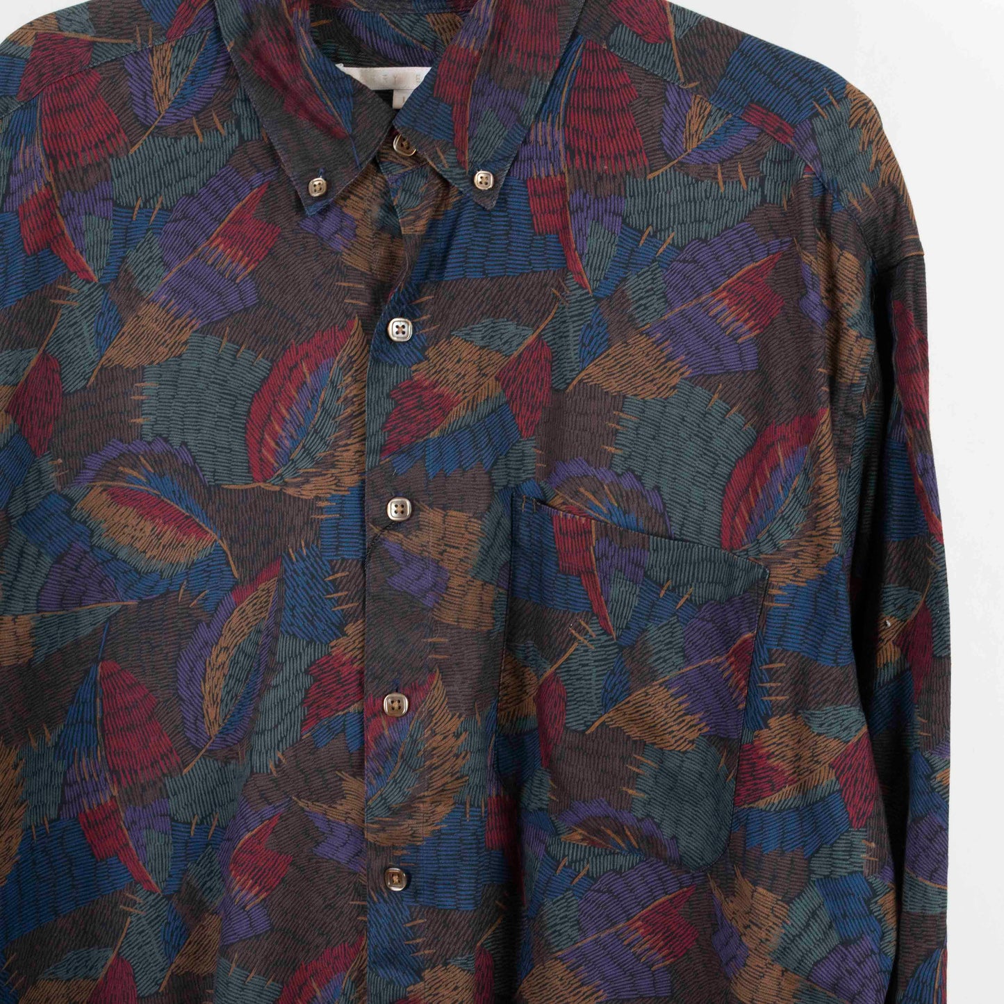 Camisa estampada multicolor (L) Perry Ellis