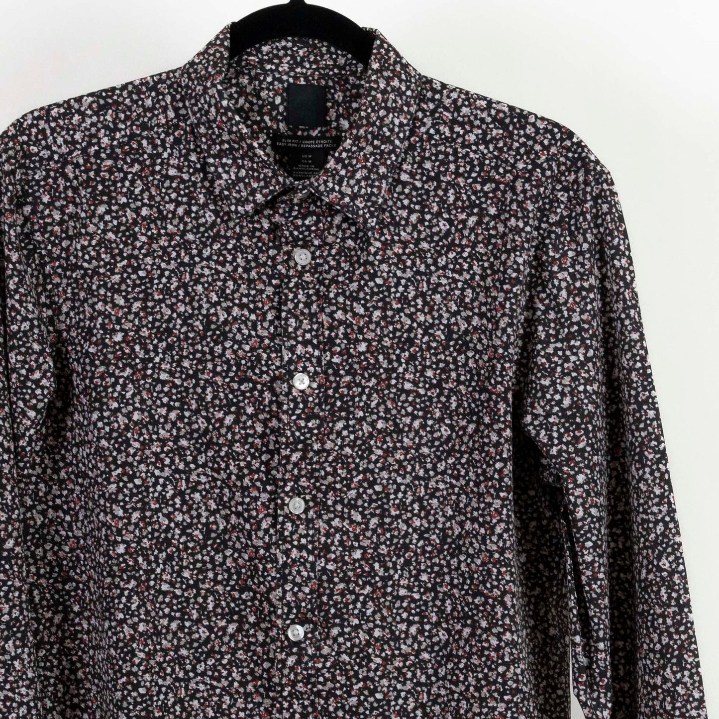 Camisa Estampada negro (M) H&M