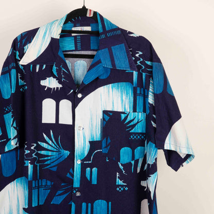 Camisa Hawaiana Azul (2XL) Hukilau Fashion