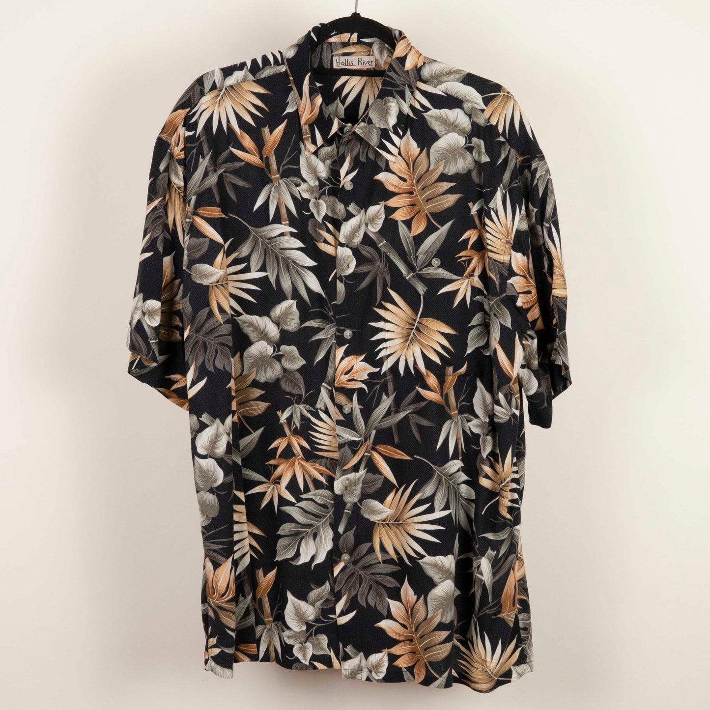 Camisa Hawaiana Negro (XL) Holis River