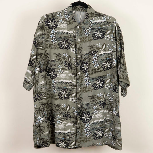 Camisa Hawaiana Verde (2XL) Sin marca