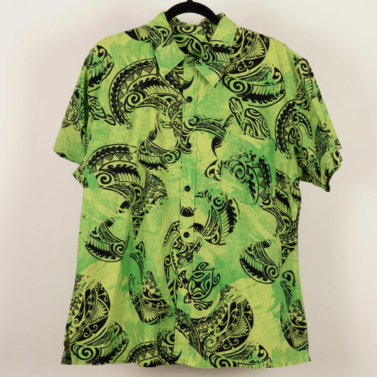 Camisa Hawaiana Verde (L) Sin marca