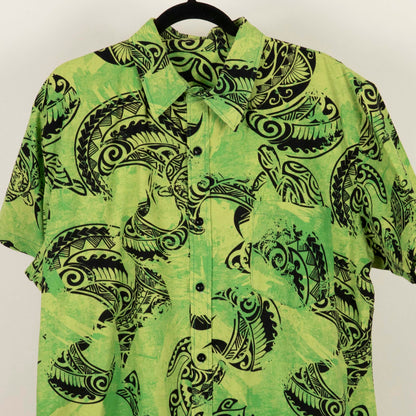 Camisa Hawaiana Verde (L) Sin marca
