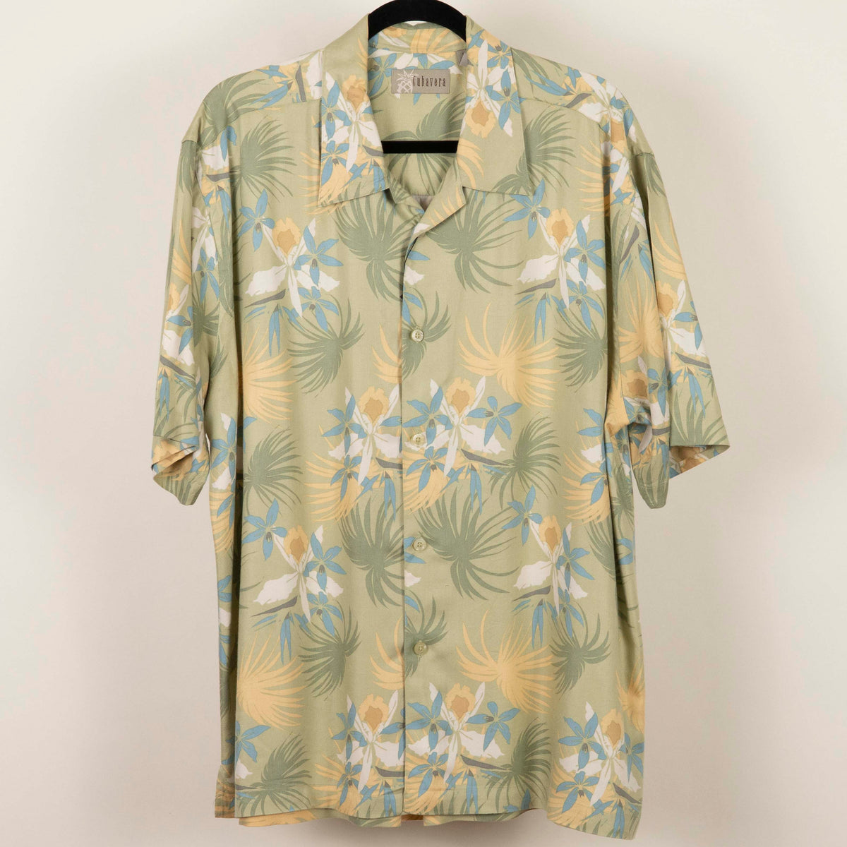 Camisa Hawaiana  Verde (XL) Cubavera