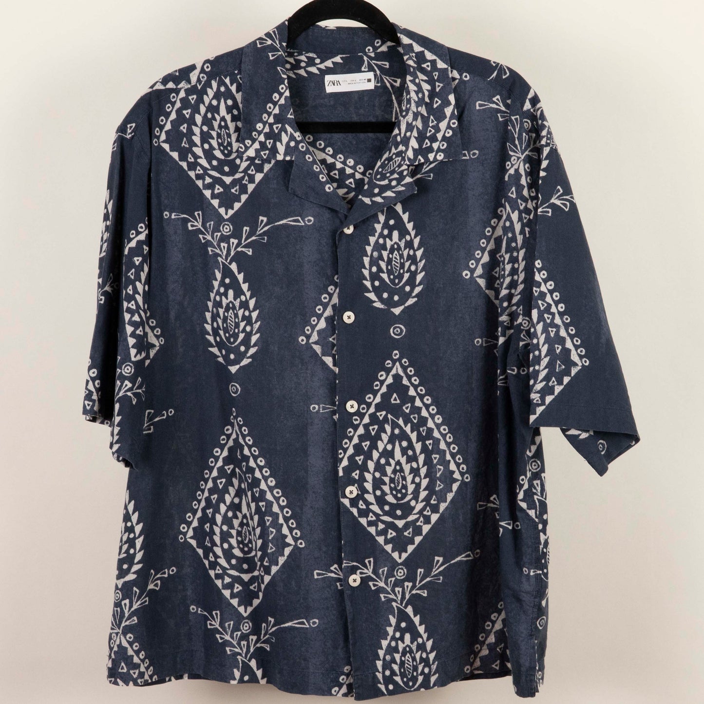 Camisa Estampada Azul (L) Zara