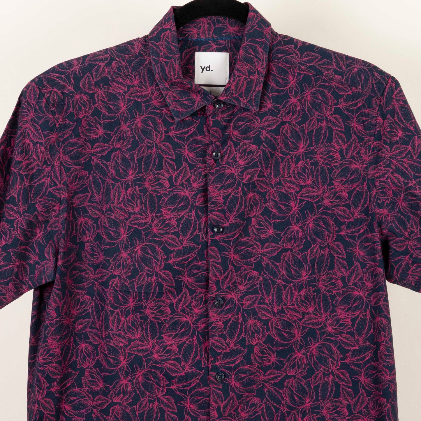 Camisa Estampada Azul Marino (S) Yd