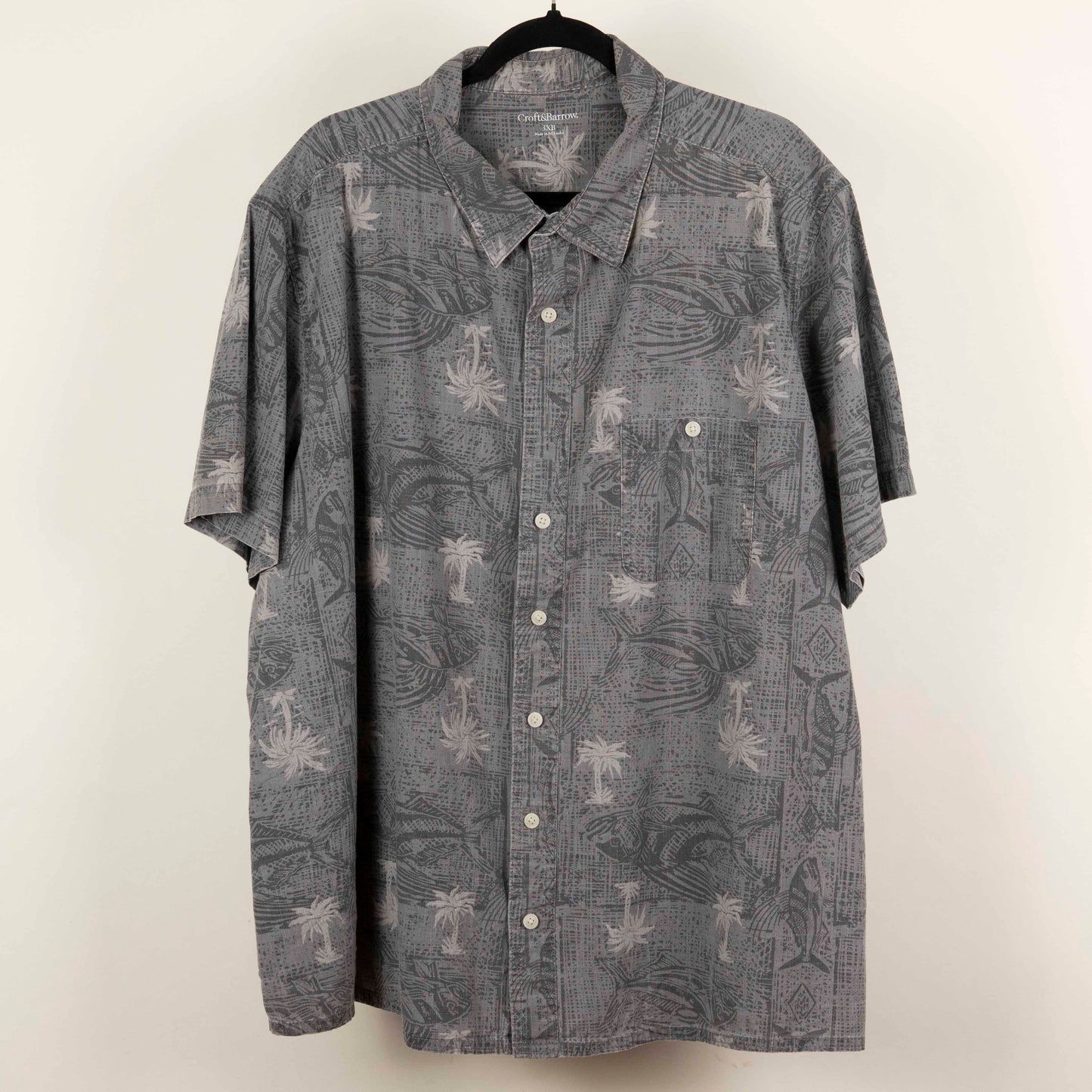 Camisa Hawaiana gris (3XL) Croft&barrow