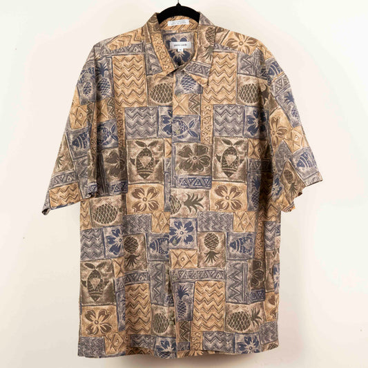 Camisa Hawaiana Beige (XL) Pierre Cardin