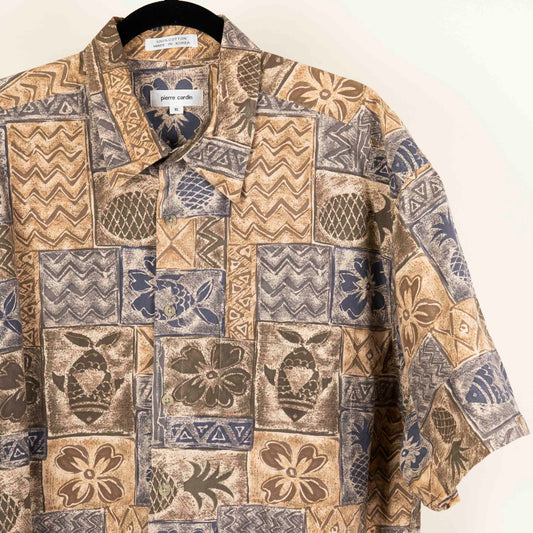 Camisa Hawaiana Beige (XL) Pierre Cardin