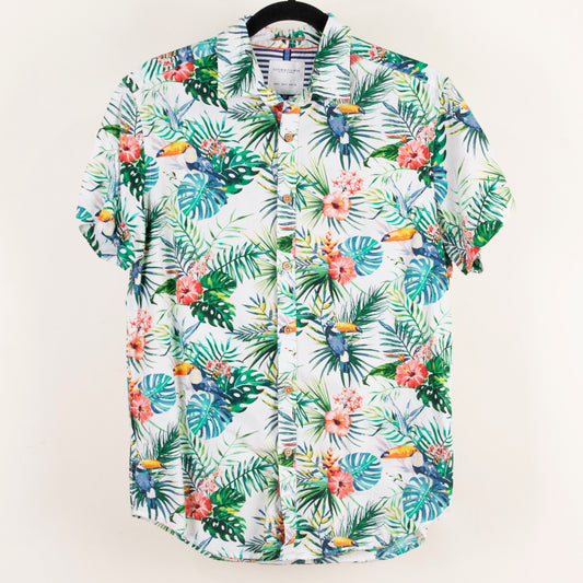 Camisa hawaiana blanco (S) Denim & Flower