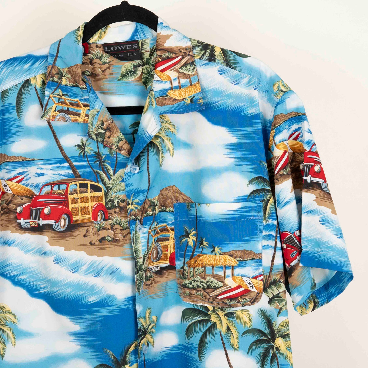 Camisa Estampada Azul (L)  Lowes