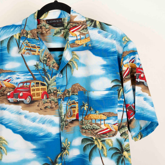 Camisa Estampada Azul (L)  Lowes
