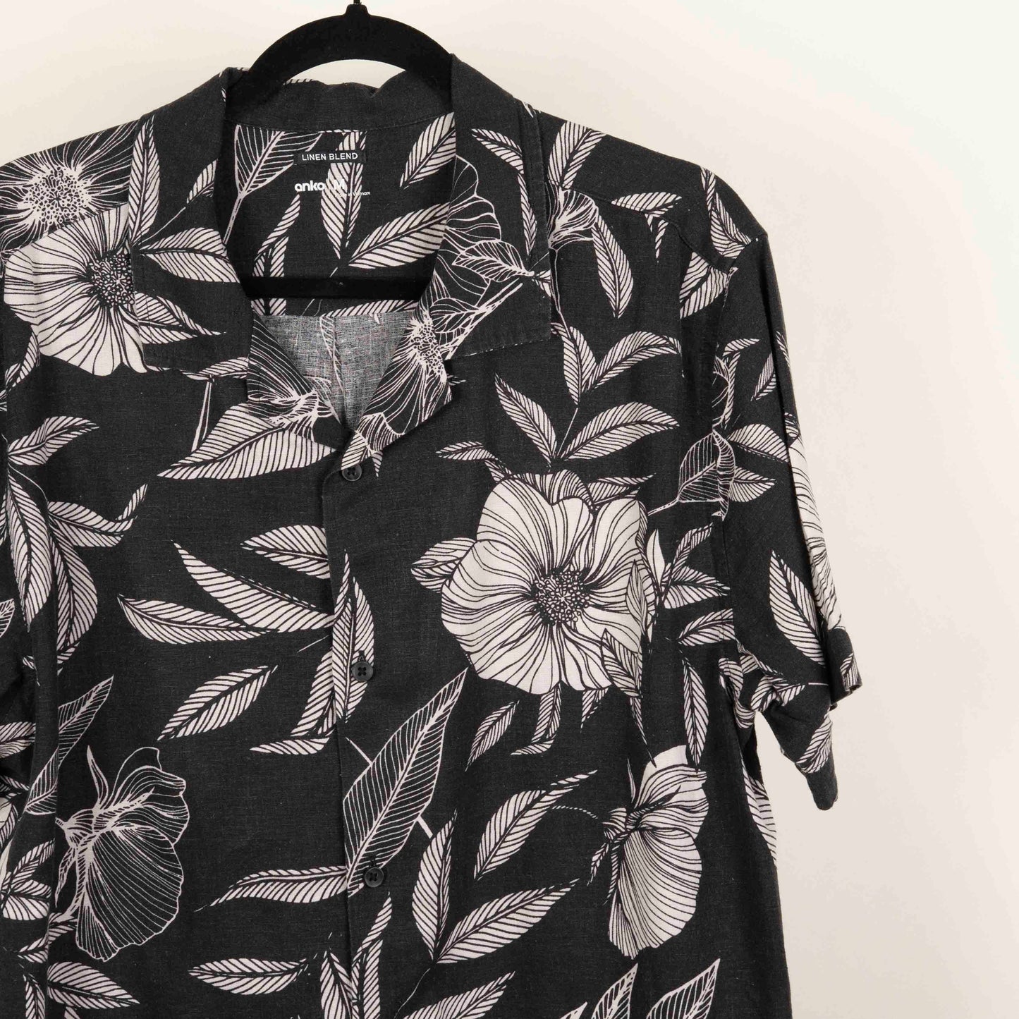 Camisa Estampada Negro (M) Anko