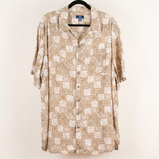 Camisa estampada beige (2XL) George