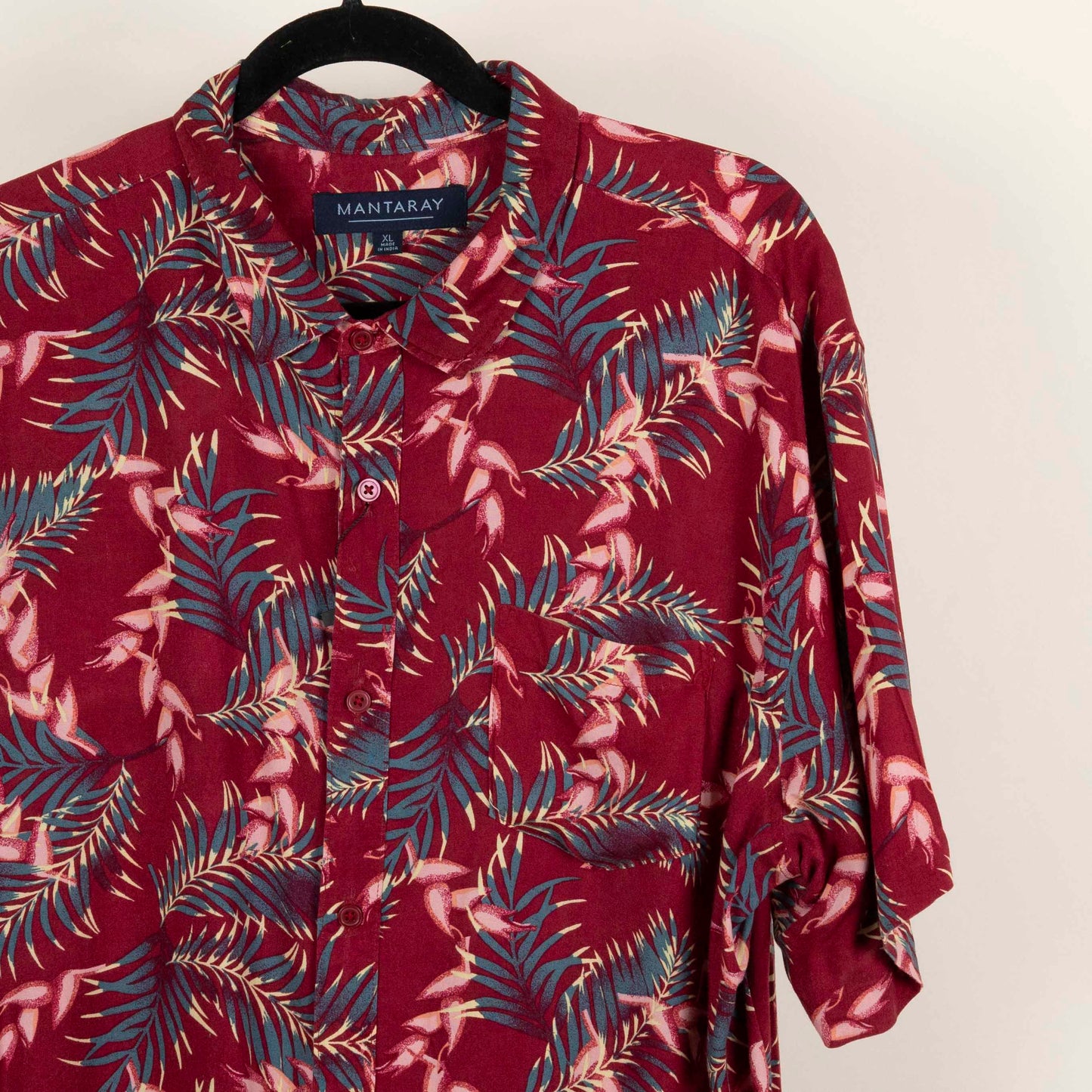Camisa Hawaiana Rojo (XL) Mantaray