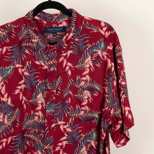 Camisa Hawaiana Rojo (XL) Mantaray