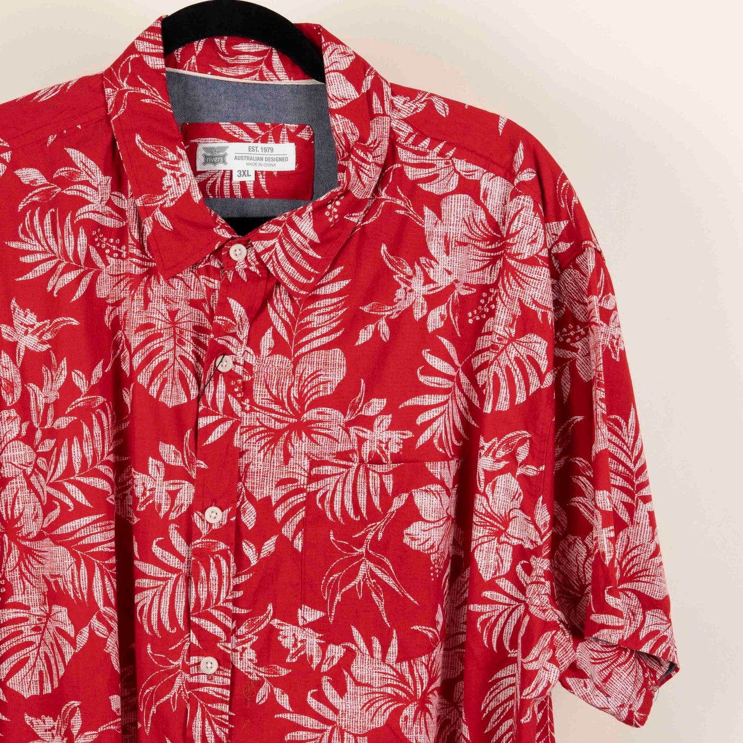Camisa Estampada Rojo (3XL) Rivers