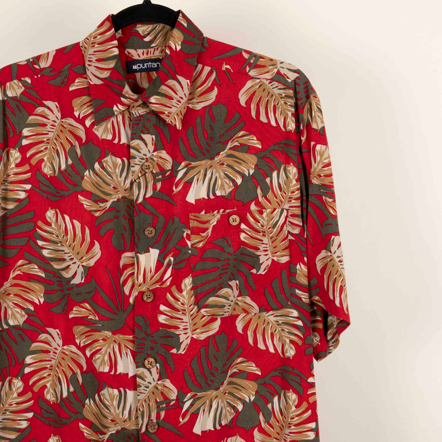 Camisa Hawaiana Rojo (S) Puritan