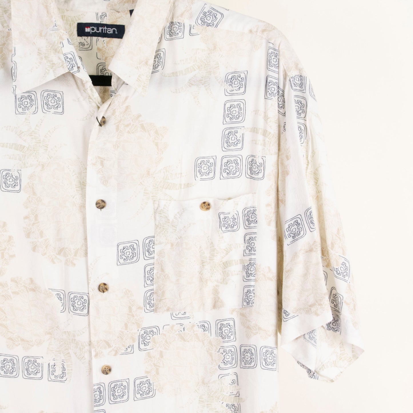 Camisa estampada beige (L) Puritan