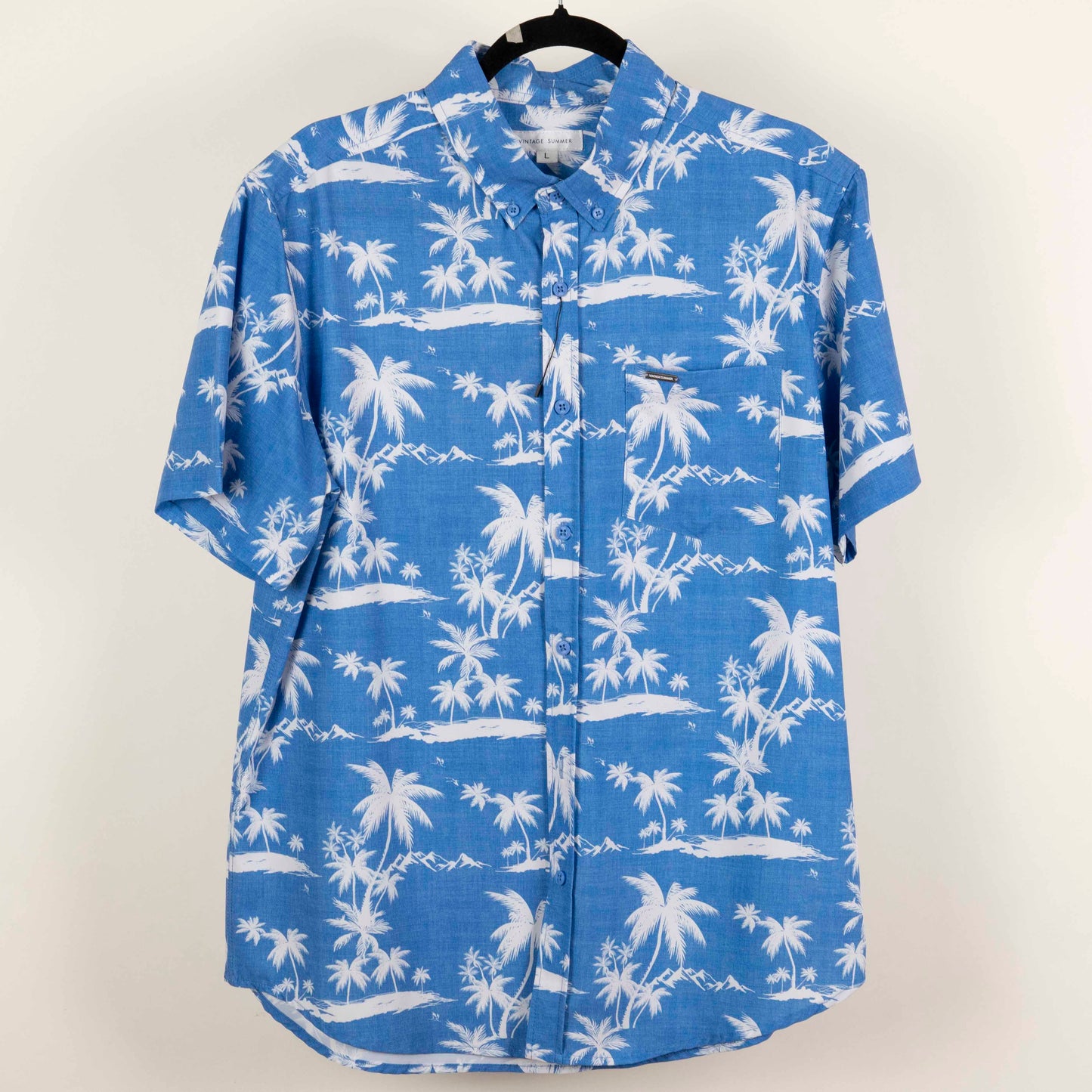 Camisa Estampada Azul (L) Vintage Summer