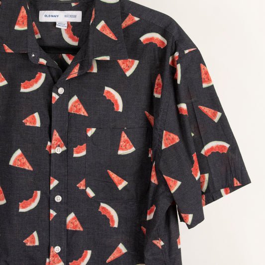 Camisa estampada negro (XL) Old Navy
