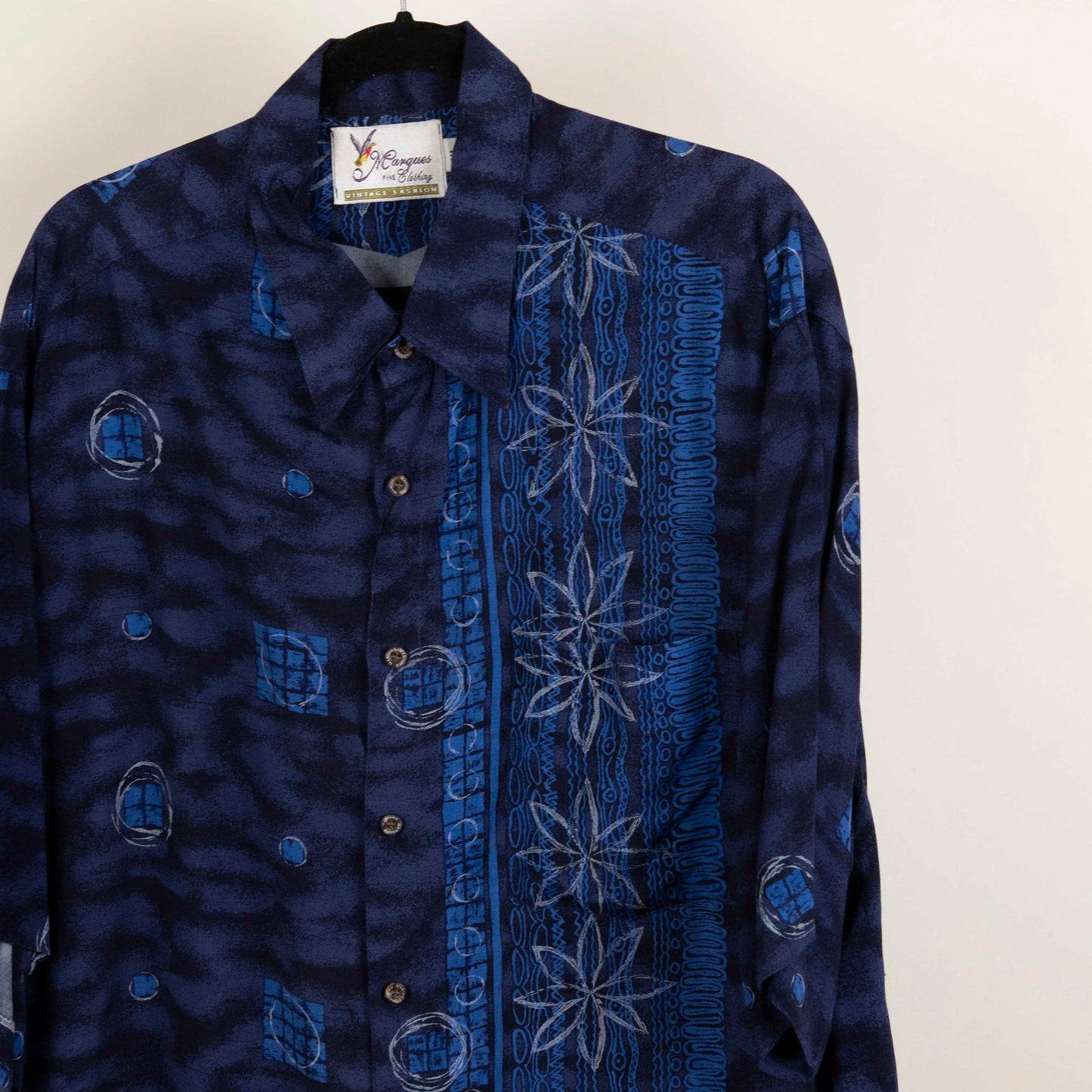 Camisa Estampada Azul (XL) Margues