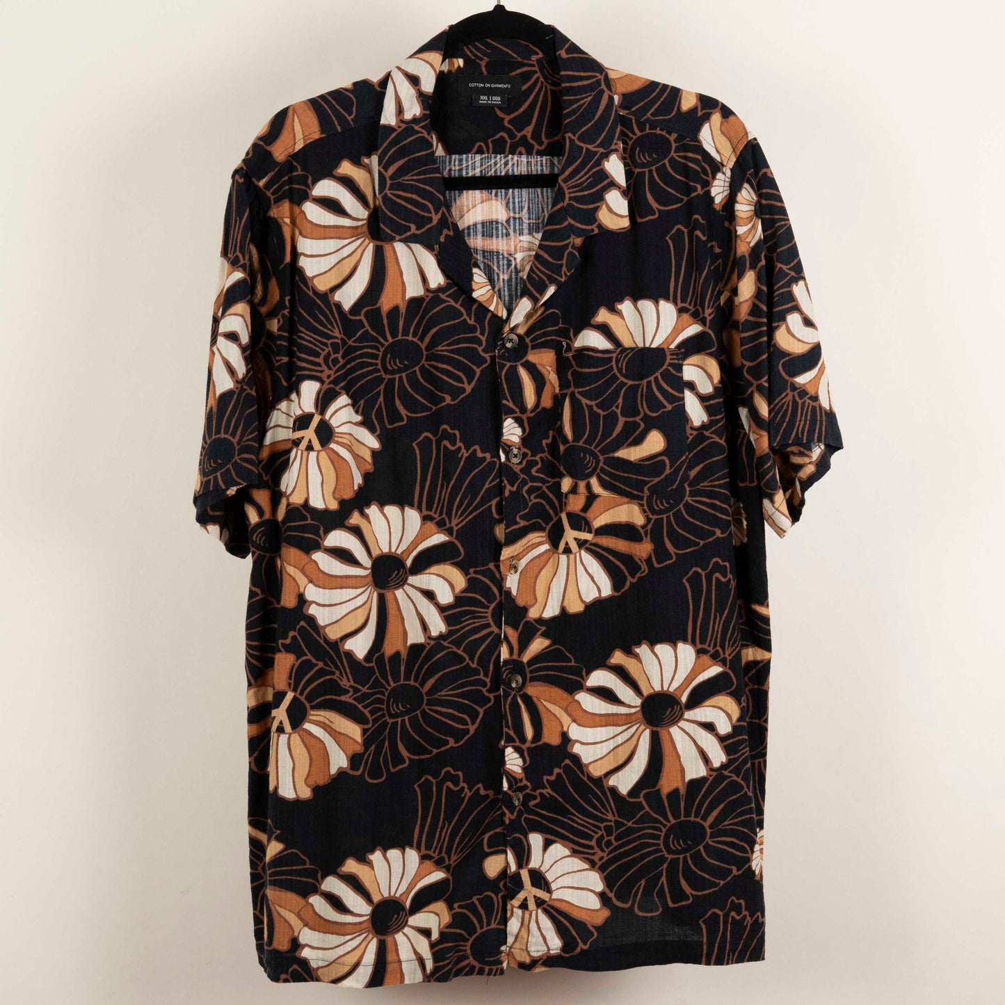 Camisa Hawaiana Negro (2XL) Cotton on garments