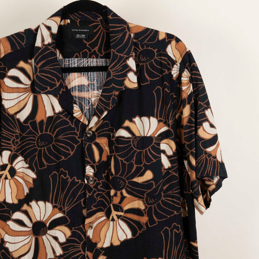 Camisa Hawaiana Negro (2XL) Cotton on garments