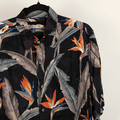Camisa Hawaiana Negro (M) Batik Bay