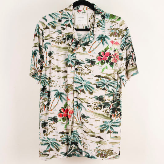 Camisa hawaiana blanco (M) Cactus man Rick Singh