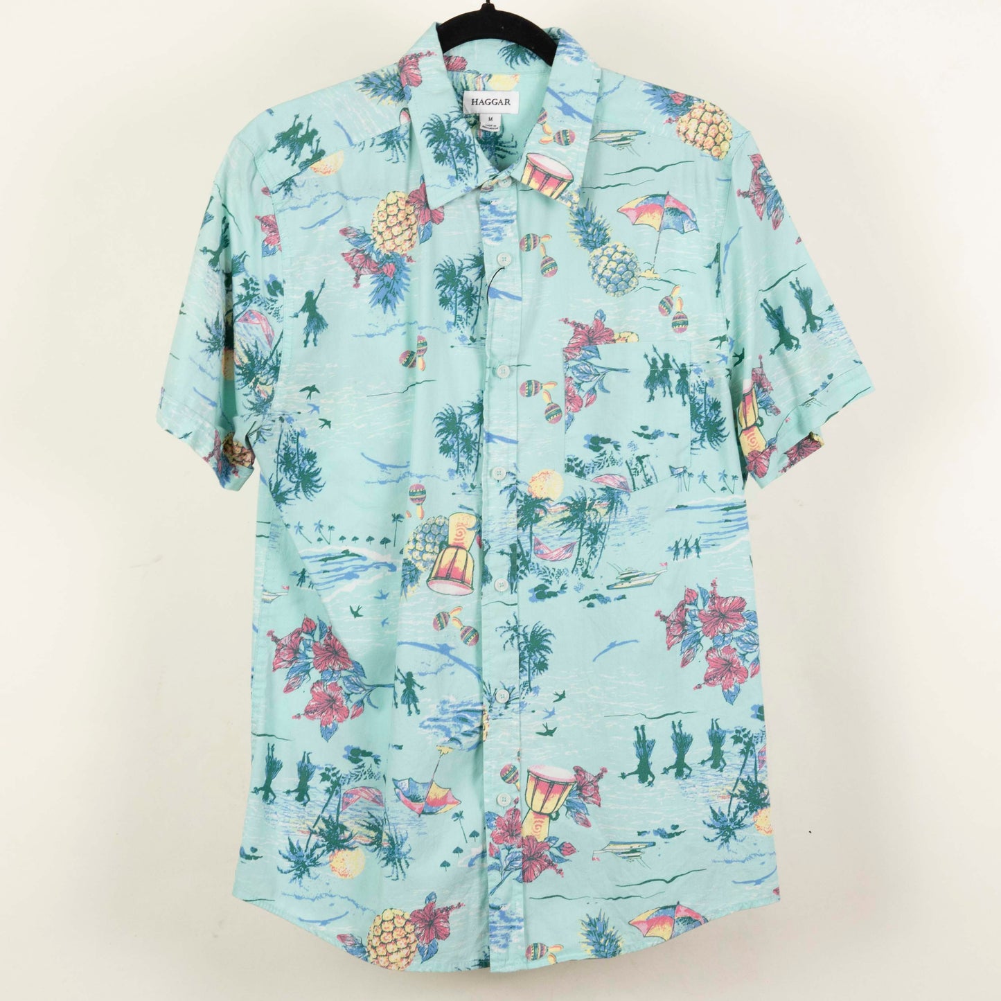 Camisa Estampada Azul (M) Haggar