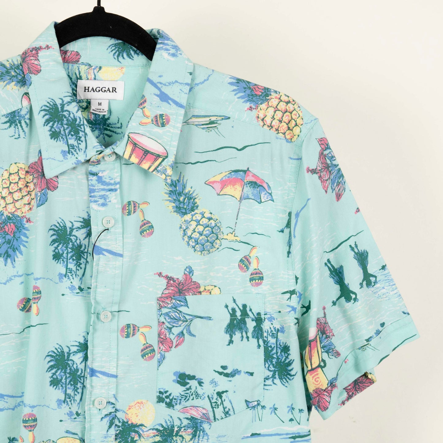 Camisa Estampada Azul (M) Haggar