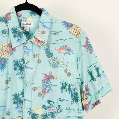 Camisa Estampada Azul (M) Haggar