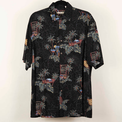 Camisa Hawaiana Negro (M) Campia