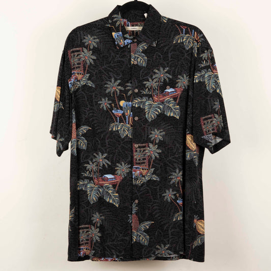 Camisa Hawaiana Negro (M) Campia
