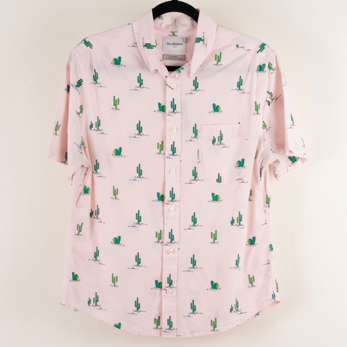Camisa estampada rosa (M) Goodfellow