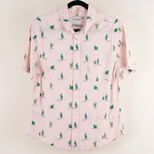Camisa estampada rosa (M) Goodfellow