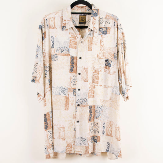 Camisa estampada beige (XL) Bruno