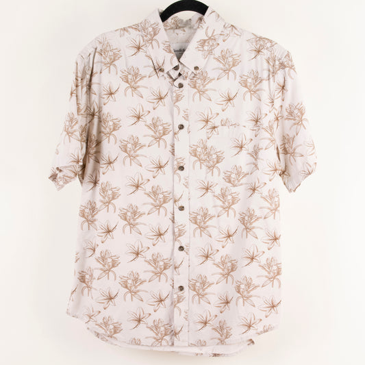 Camisa estampada beige (L) Goodfellow