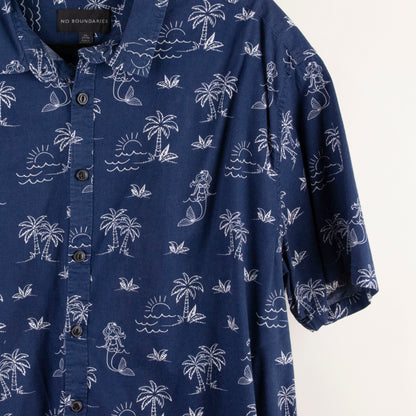 Camisa hawaiana azul marino (3XL) No boundaries