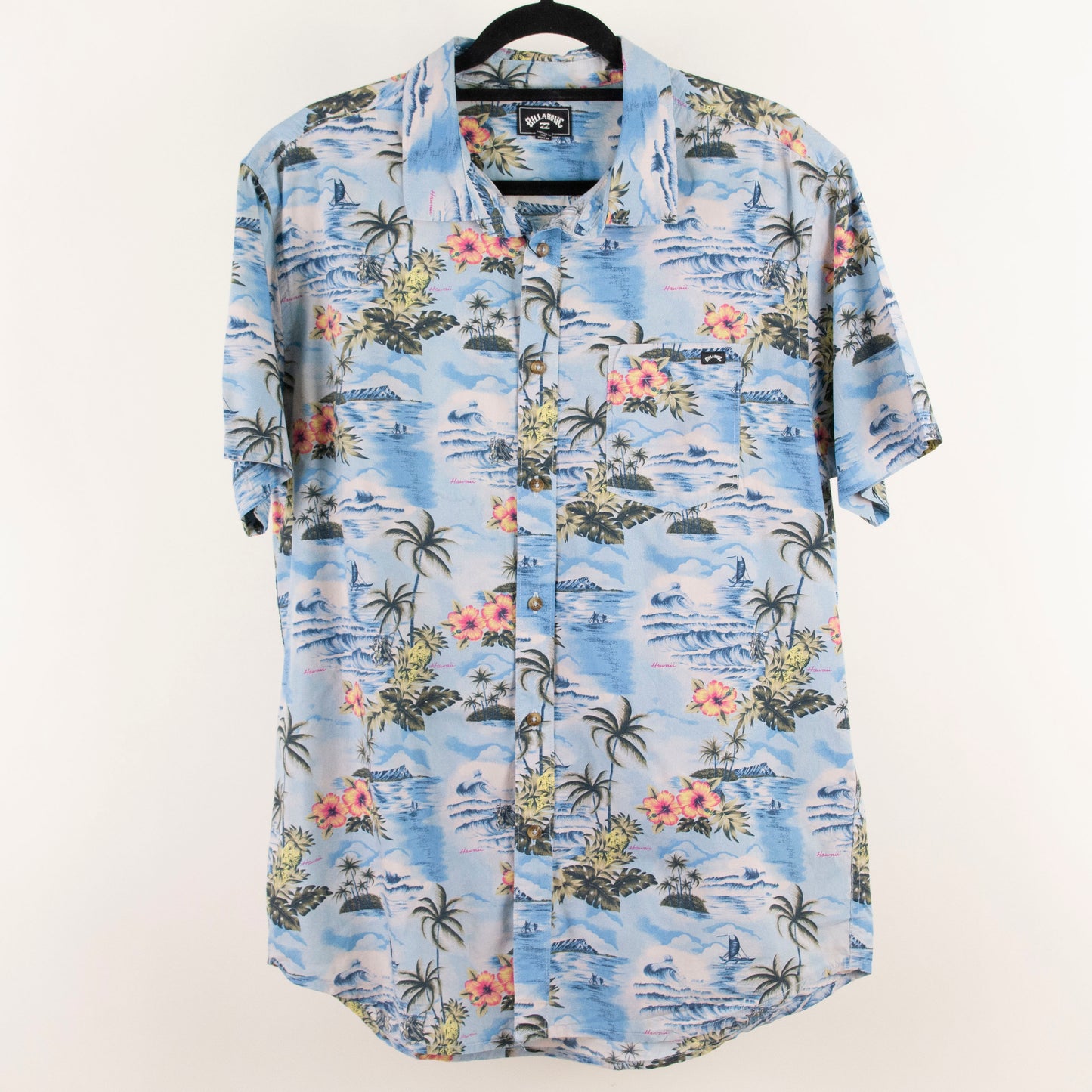 Camisa hawaiana azul (L) Billabong