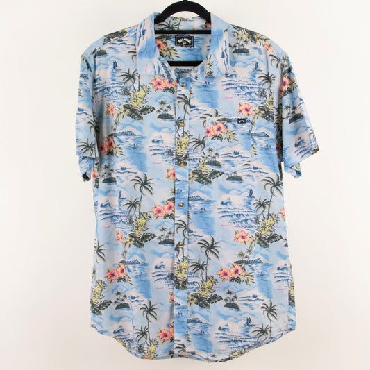 Camisa hawaiana azul (L) Billabong