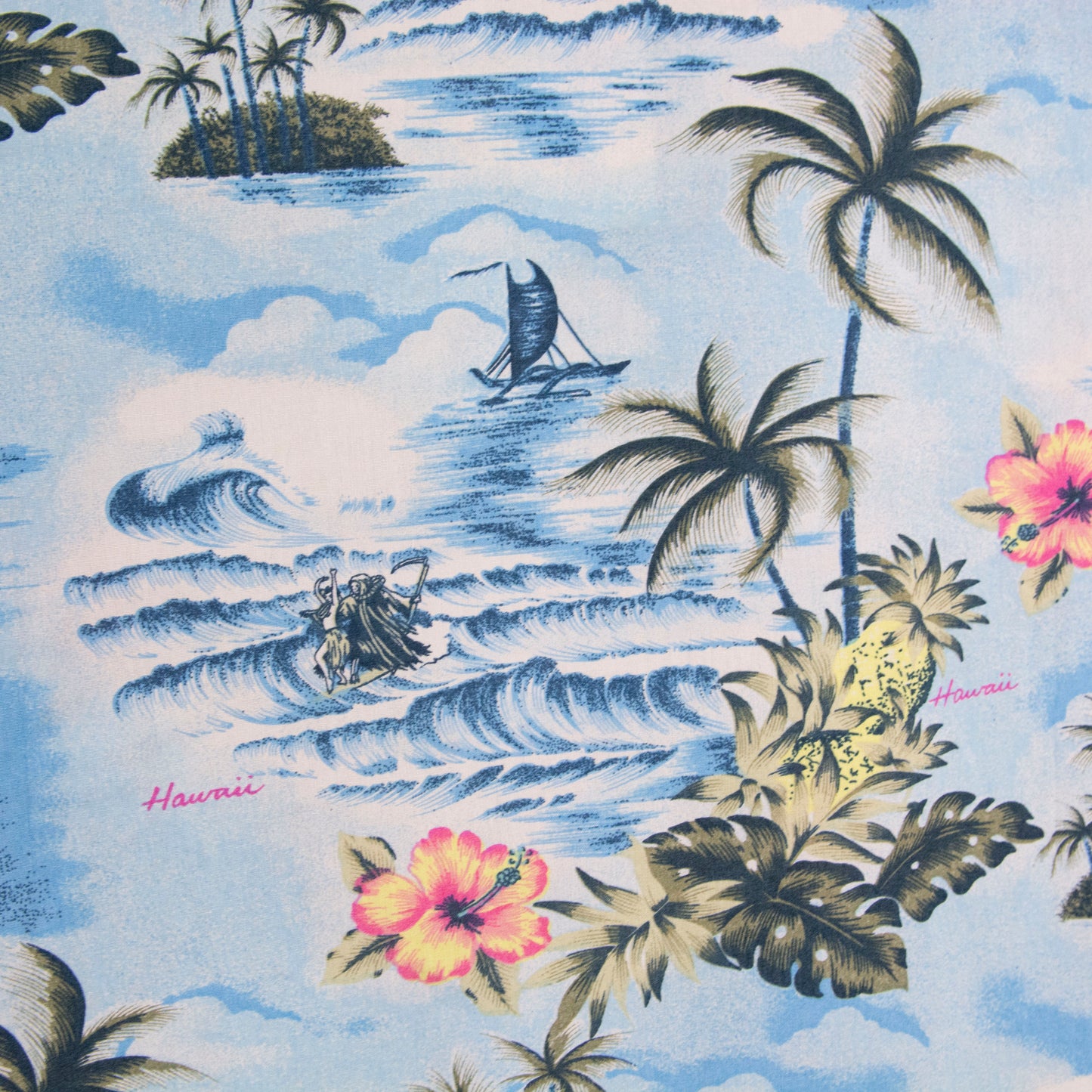 Camisa hawaiana azul (L) Billabong
